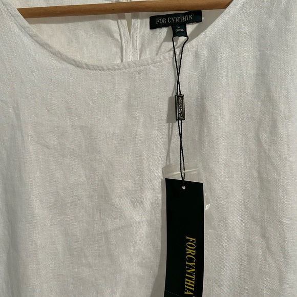 For Cynthia White Linen Dress - Picture 3 of 7